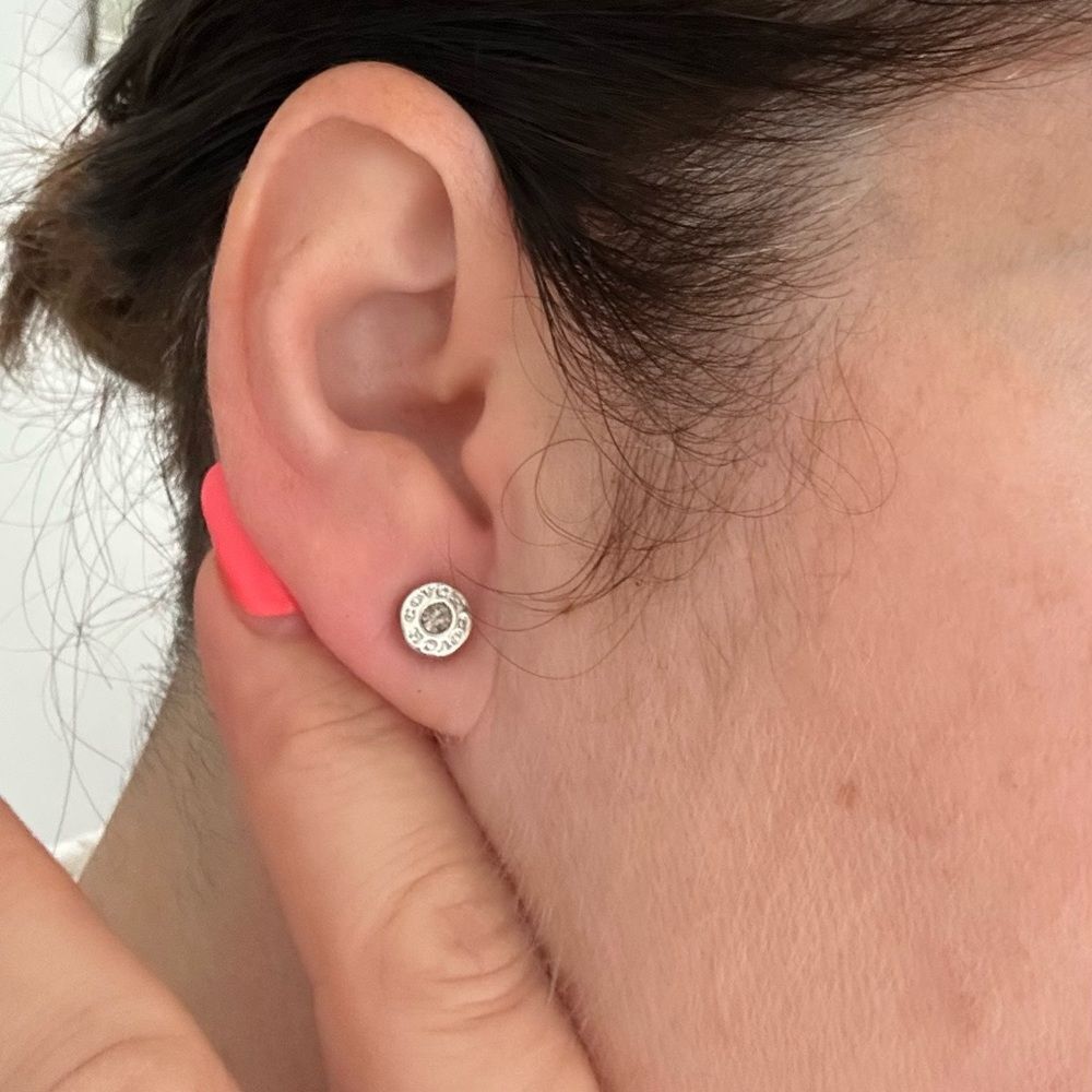 COACH Open Circle Halo Stud Earrings - Picture 4 of 4